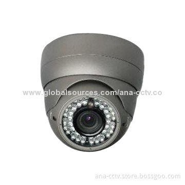 IR Waterproof Dome Camera, 1/3-inch Sony CCD, 550TVL Resolution, 42-piece IR LEDs, 3.5 to 8mm Lens